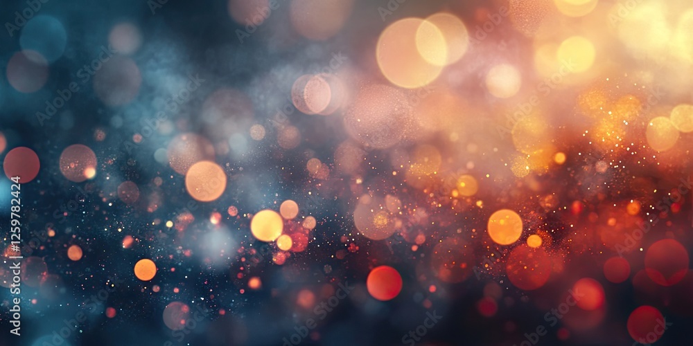 Poster vibrant abstract texture with soft bokeh effects in warm orange and cool blue hues creating a mesmer