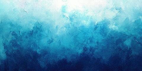Fototapeta premium Abstract blue gradient background featuring a textured studio wall effect in darker tones at the bottom and lighter hues at the top for wallpaper use.