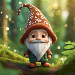 Portrait of a gnome taken in the forest
