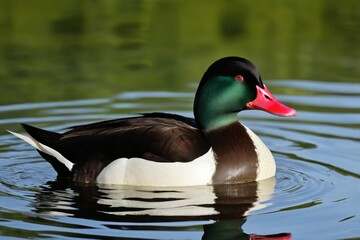 Obraz premium there is a duck that is swimming in the water