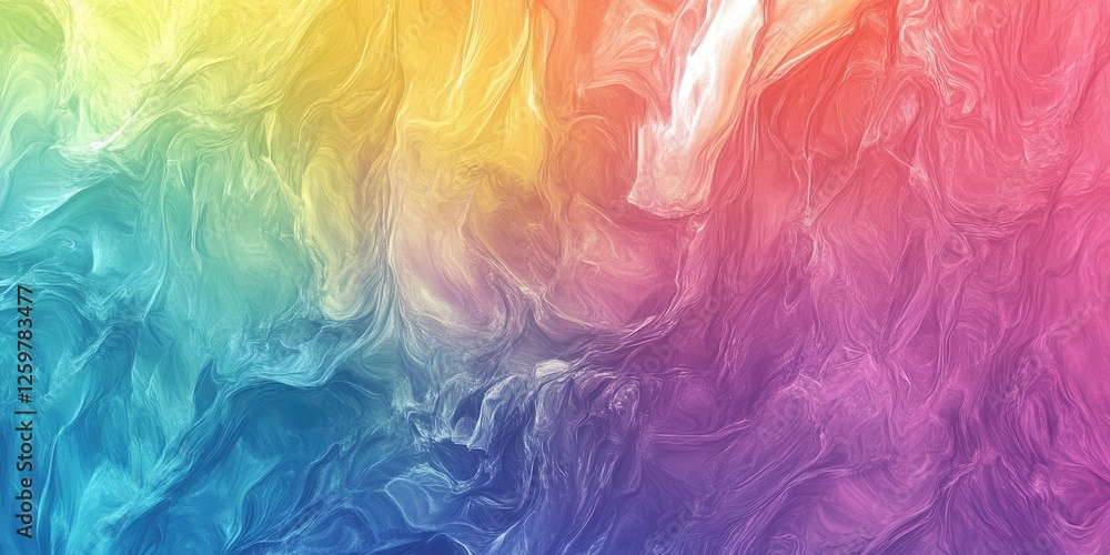 Poster vibrant abstract swirl of colors blending from warm yellows and oranges to cool blues and purples, c