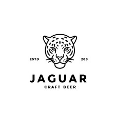 Jaguar Craft Beer Logo Featuring Stylish Jaguar Line Art Illustration