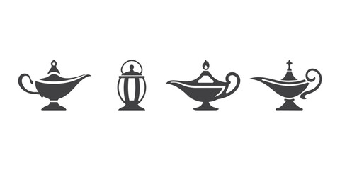 Professional Lamp Icons Silhouette Vector Illustration