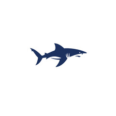 Obraz premium Minimalistic Silhouette of a Shark in a Clean White Background