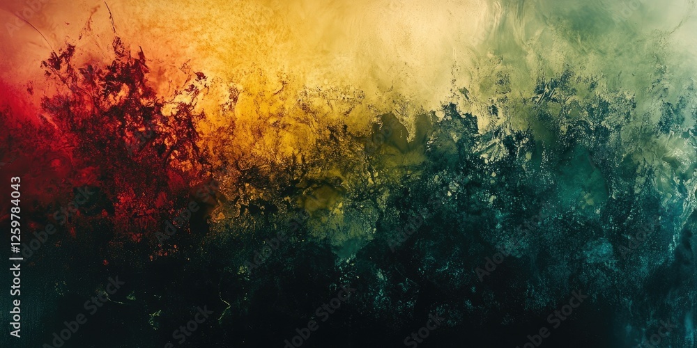Poster vibrant abstract background featuring a gradient of red yellow and blue-green hues blending together