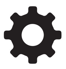 Black settings vector icon.	