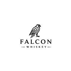 Obraz premium Sophisticated Minimalist Falcon Whiskey Logo Design on White Background