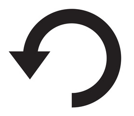 Black undo vector icon. 
