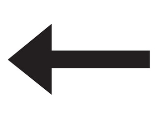 Black left arrow vector icon.