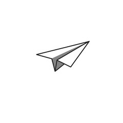 Minimalist Illustration of a Paper Airplane on a White Background