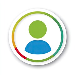 Colorful user profile icon with diverse background colors