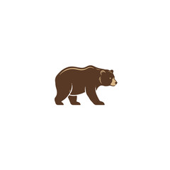 Illustration of a Brown Bear in a Minimalist Style