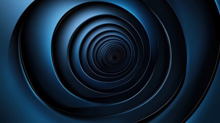 Fototapeta premium Geometric Spiral Patterns on Blue Background with White Center Space for Text. Modern and Minimalist Design Ideal for Banners, Templates, and Artistic Wallpapers.