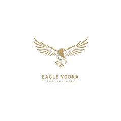 Fototapeta premium Golden Eagle Vodka Logo Design Symbolizing Elegance and Prestige