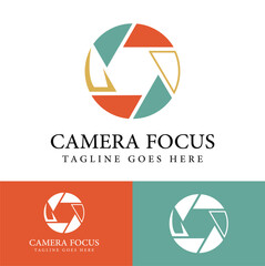 Camera focus graphic lens logo