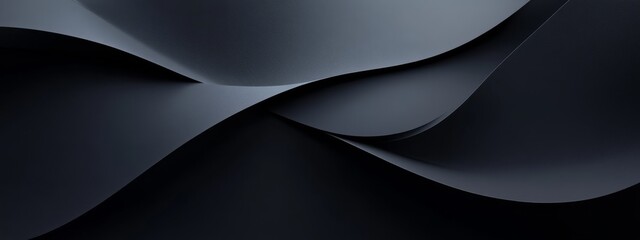 Abstract minimalist wallpaper with sharp edges and curves on black background. Ideal for modern design and banner templates with copy space in the center for text.