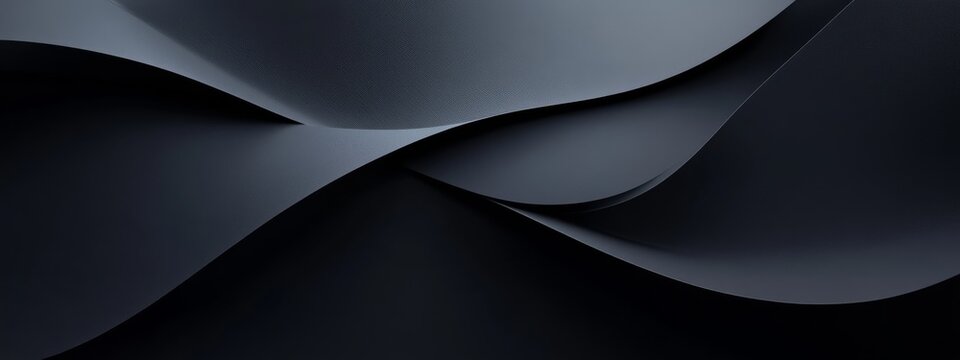 Fototapeta Abstract minimalist wallpaper with sharp edges and curves on black background. Ideal for modern design and banner templates with copy space in the center for text.