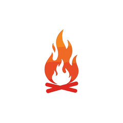 Icon of a Burning Campfire Symbolizing Warmth and Outdoor Exploration