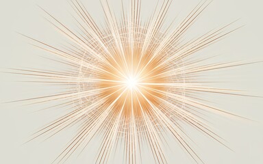 Naklejka premium Abstract Golden Light Burst Radiating Energy Sparkling Rays Background Design
