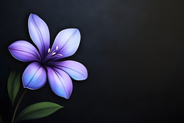 Naklejka premium Purple flower dark background digital art design