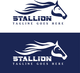 Stallion running horse beauty logo