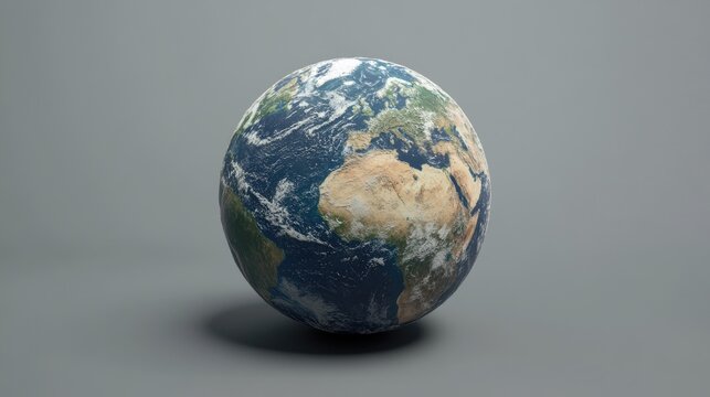 Earth Globe in a Neutral Background