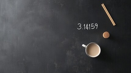 Celebrate National Pi Day with a Minimalist Design Featuring Coffee and Chalkboard Art