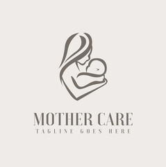 Mother baby care family logo