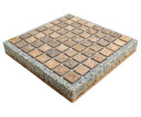 Square mosaic tile sample on a transparent background