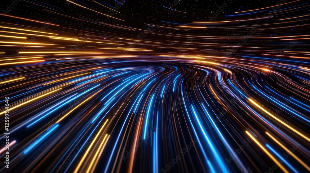 Aufkleber dynamic light trails creating a vibrant energy flow abstract visual art digital environment aestheti