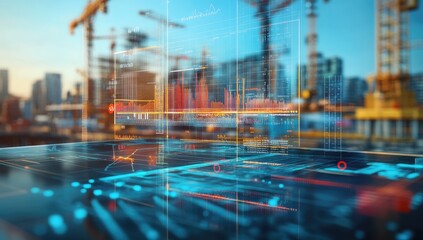 Construction Site with Data Overlay