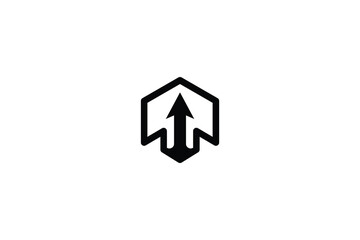 Monogram Arrow  Modern Initial Logo Design , linked circle uppercase monogram logo