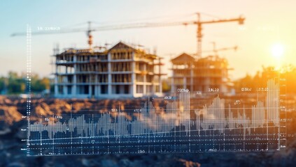 Construction Site with Economic Growth Overlay