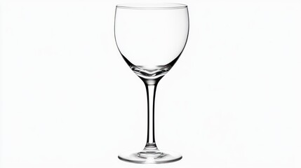 Fototapeta premium Empty wine glass, studio shot, white background, glassware catalog
