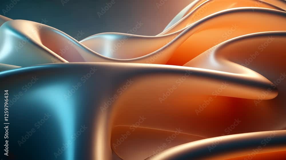 Poster flowing elegance captured in waves of soft, luminescent fabric in varied tones during a tranquil set