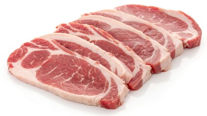 raw meat isolated on white background