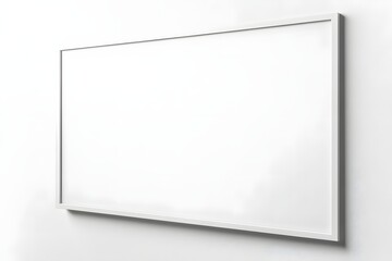 Whiteboard mounted on wall, blank, studio, advertising mockup