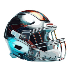Fototapeta premium Chrome Football Helmet Vector