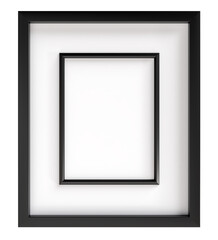 Realistic 3D blank plastic or wood frame photo mockup. Empty wall photo framing template isolated. Mockup for presentation painting, poster, wall art, photographs or frameworks exposition template.