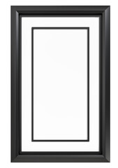 Realistic 3D blank plastic or wood frame photo mockup. Empty wall photo framing template isolated. Mockup for presentation painting, poster, wall art, photographs or frameworks exposition template.