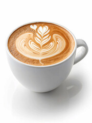 Hot Coffee with Artistic Latte Art Design
