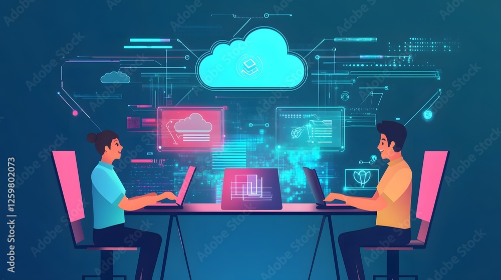 Poster collaborative cloud computing teamwork digital innovation