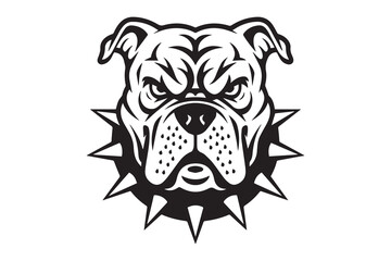 Angry Bulldog Illustration with Bold Features vector
