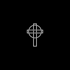 Christian Cross Church icon isolated on dark background