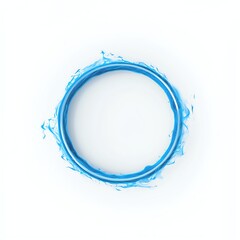 A vibrant blue paint splash encircles a white background, creating a dynamic and artistic visual effect suitable for various creative projects.
