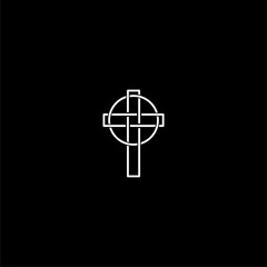 Christian Cross Church icon isolated on dark background