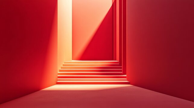 Minimalist red background with smooth gradients and clean lines. Featuring light red tones and simple shapes. Ideal for dynamic branding and creative projects.