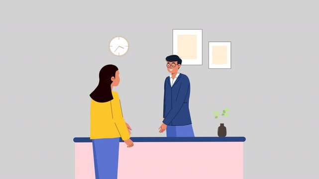 Animate hiring dynamics with flat vector designs of interviews, applications, and handshake agreements.