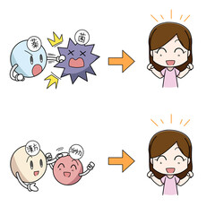 西洋医学と東洋医学のイメージのイラスト・女性