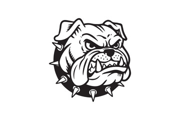 Angry Bulldog Illustration with Bold Features vector